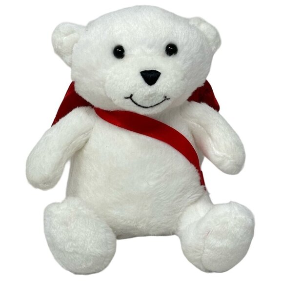Hallmark Cupid White Bear Plush Red Wings Valentine's Day Stuffed Animal 7 Inch - Picture 1 of 10